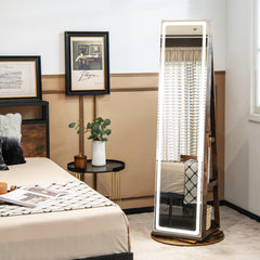 Standing Jewelry Cabinet with Adjustable LED Lights