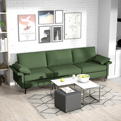 Large 3-Seat Sofa Sectional with Metal Legs and 2 USB Ports for 3-4 people