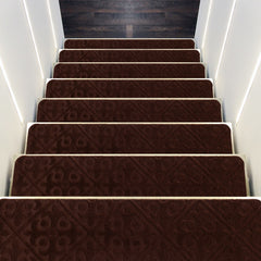 15 Pieces Indoor Non-Slip Stair Carpet Mats for Wooden Steps