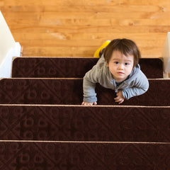 15 Pieces Indoor Non-Slip Stair Carpet Mats for Wooden Steps