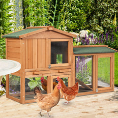 58 Inch Weatherproof Wooden Rabbit Hutch