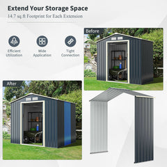 Outdoor Storage Shed Extension Kit for 7/9.1/11.2 Feet Shed Width