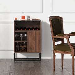 Wine Storage Cabinet Buffet Sideboard with Adjustable Shelf Sliding Door