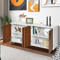 4-Door Kitchen Buffet Sideboard for Dining Room and Kitchen