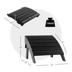 Adirondack Folding Ottoman with All Weather HDPE