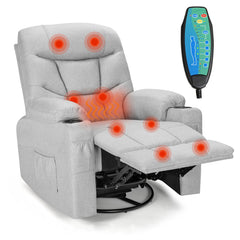 360 Degree Swivel Rocker Recliner Chairs with Massage and Heating