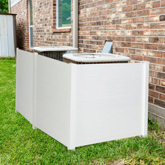 2-Pack Outdoor Trash Can Fence with 3 Cuspidal Foot Stakes