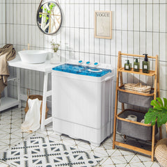 26 lbs Semi-Automatic Twin Tub Washing Machine with Drain Pump