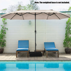 15 Feet Patio Double-Sided Umbrella with Hand-Crank System
