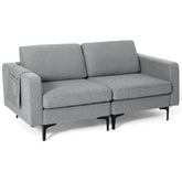Modern Loveseat Sofa Couch with Side Storage Pocket