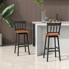 30.5 Inch Set of 2 Swivel Bar Stools with 360° Swiveling