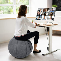 Yoga Sitting Ball with Felt Cover and Air Pump
