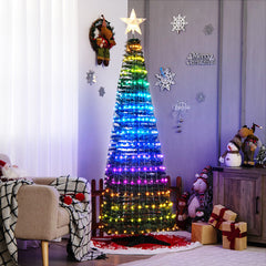 6.2 Feet Pop-up Lighted Christmas Tree with 282 RGB LED Lights