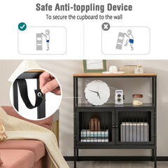 Kitchen Buffet Cabinet with 2 Doors and Open Shelf