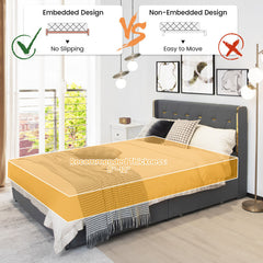 Full/Queen Size Upholstered Bed Frame with 4 Storage Drawers