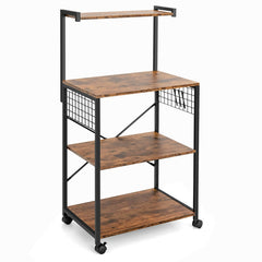 4-Tier Kitchen Baker鈥檚 Rack on Wheels
