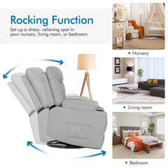 360 Degree Swivel Rocker Recliner Chairs with Massage and Heating