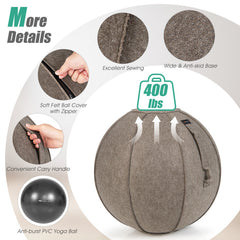 Yoga Sitting Ball with Felt Cover and Air Pump