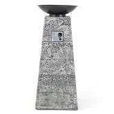 48 Inch Propane Fire Bowl Column with Lava Rocks and PVC Cover