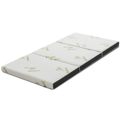 Portable Tri-fold Memory Foam Floor Mattress Topper with Carrying Bag