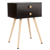 Midcentury Modern Bedside Table with 2 Drawers