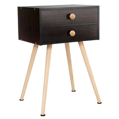 Midcentury Modern Bedside Table with 2 Drawers
