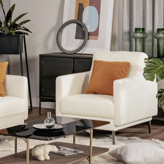 Modern Upholstered Accent Chair with Removable Backrest Cushion