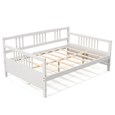 Wooden Full Size Daybed Frame with Guardrails