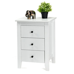 Set of 2 Nightstand End Beside Table Drawers