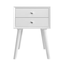 Mid-Century Wooden Multipurpose End Table with 2 Storage Drawers
