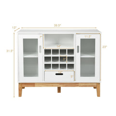 Wood Wine Storage Cabinet Sideboard Console Buffet Server