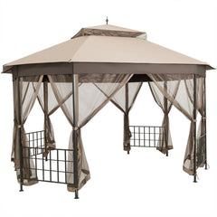 10鈥檟 12鈥 Octagonal Patio Gazebo with Mosquito Net