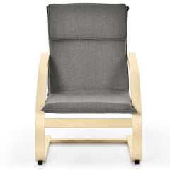Modern Fabric Upholstered Bentwood Lounge Chair