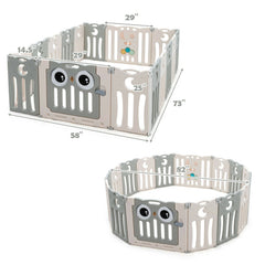 16-Panel Baby Activity Center Play Yard with Lock Door