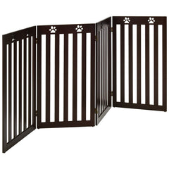 36 Inch Folding Wooden Freestanding Pet Gate with 360° Hinge