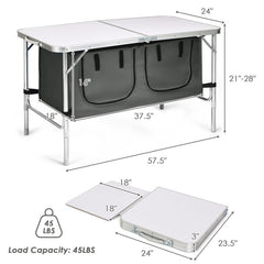 Height Adjustable Folding Camping Table