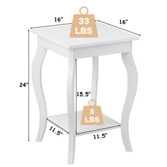 Set of 2 Side Table End Table Night Stand with Shelf