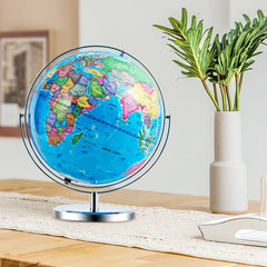 13 Inch Illuminated World Globe 720° Rotating Map with LED Light
