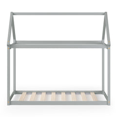 Twin Size Kids House Bed Wood Frame with Roof
