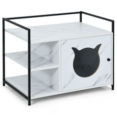 Enclosure Hidden Litter Furniture Cabinet with 2-Tier Storage Shelf