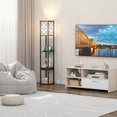 Modern Standing Shelf Lamp with 1 Power Outlet and 2 USB Ports