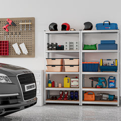 35.5 x 71 Inch Adjustable 5-Layer 2000 lbs Capacity Tool Shelf