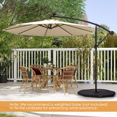10 Feet Solar Offset Hanging Umbrella with 40 Lamp Beads and Solar Panel