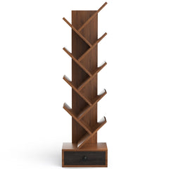 10-Tier Tree Bookshelf with Drawer and Anti-Tipping Kit