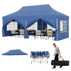 10 x 20 Feet Pop up Canopy with 6 Sidewalls Windows and Carrying Bag