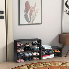 3-in-1 Wood Shoe Rack Ideal for Entryway and Hallway