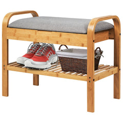 Shoe Rack Bench with Storage Shelf for Entryway Hallway Bedroom