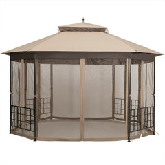 10鈥檟 12鈥 Octagonal Patio Gazebo with Mosquito Net