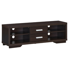Modern TV Stand Entertainment Center with 2 Drawers and 4 Open Shelves