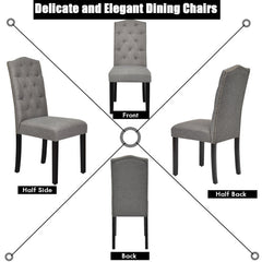 Set of 2 Modern Tufted Dining Chairs with Padded Seat
